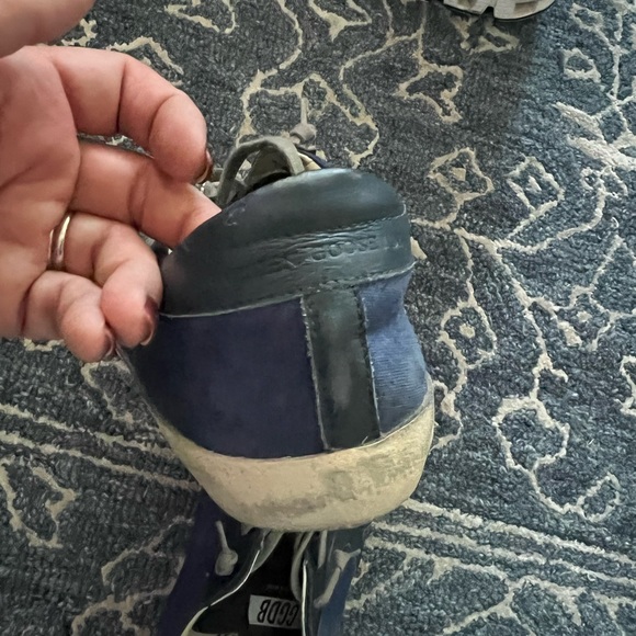 Navy Golden Goose Canvas/Leather Superstars Sneakers Sz 42/US11 - Picture 14 of 16